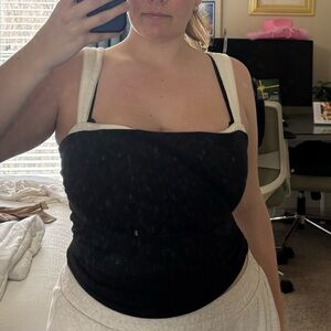 Free People Two Tone Tank Black and White (NWT)